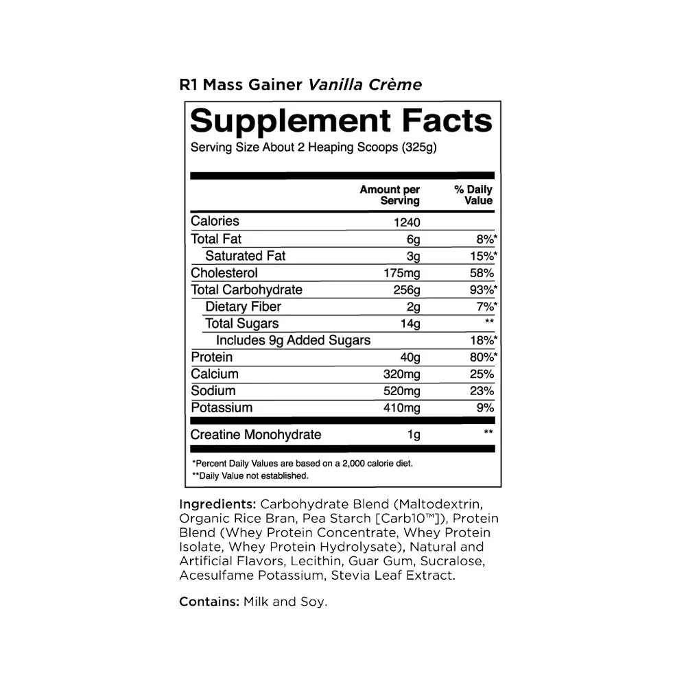 Гейнер Rule One Mass Gainer 2.6 kg (Strawberries & Creme) Луцьк - фото 2