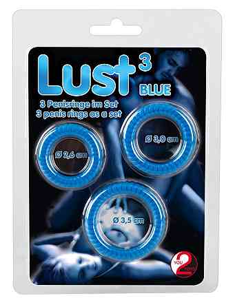 Набір ерекційних кілець - Lust 3 Blue Sex Aura Київ