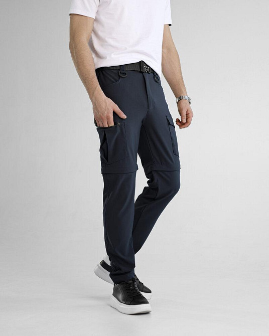 Сині штани-карго чоловічі. Штани трансформери сині Pobedov Transformer 2.0 Київ - фото 1