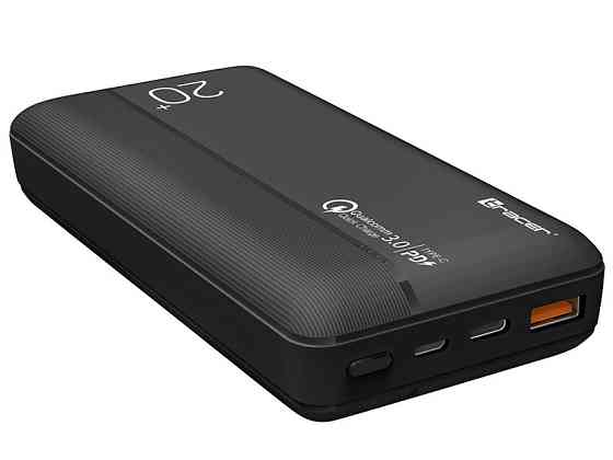 Зовнішній акумулятор Powerbank Tracer 20000 mAh PD20W + QC3.0 (Чорний) Вінниця