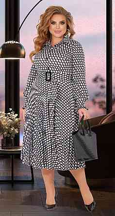 Гарне плаття плісе великого розміру спідницею плісе та поясом (52) Київ