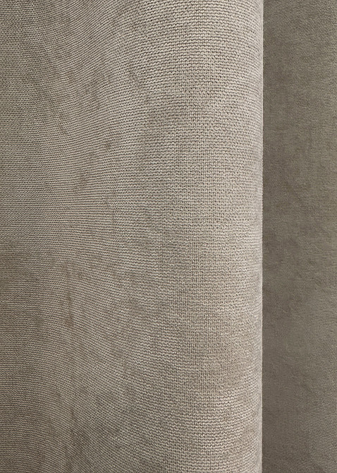 Комплект коротких штор VR-Textil Мікровелюр Petek YL № 1708ш Тауп 130х170 см 2 шт (35-0404) Київ - фото 7