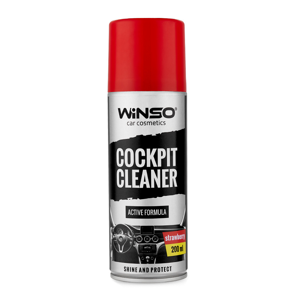 Полироль для панели приборов Winso Cockpit Cleaner Клубника, 200мл Львов - изображение 1