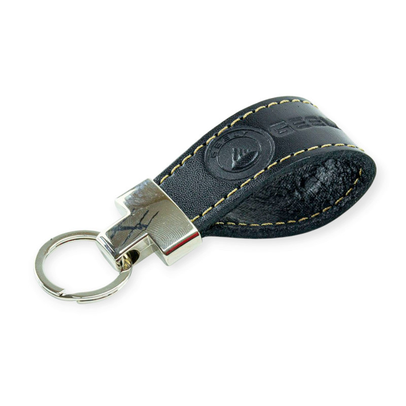 Брелок автомобіль Джелі шкіряний тиснений чорний, прострочений, метал. затискач Мукачево - фото 1