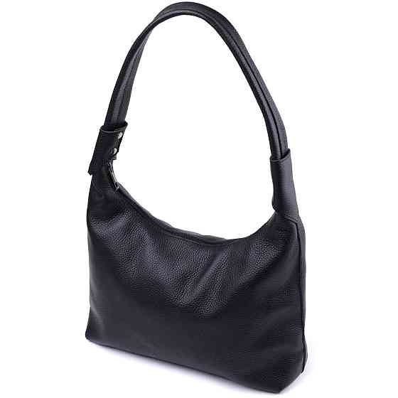 Жіноча сумка на плече з натуральної шкіри флотар Чорна (SHVIGEL) Київ