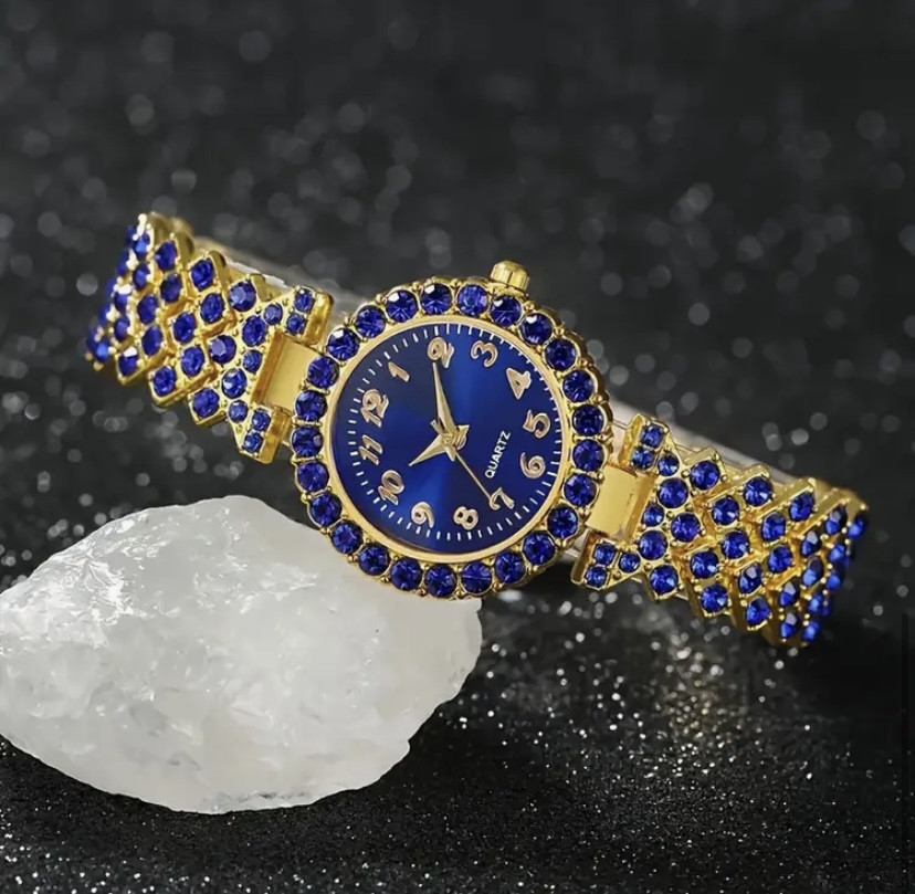 Подарочный набор для женщин Сердце наручные часы кольцо ожерелье браслет и серьги синий Киев - изображение 2