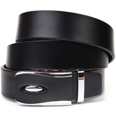 Ремень Vintage С пряжкой автомат из натуральной кожи Черный (21465) Винница - изображение 1