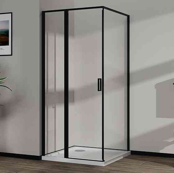 Скляна душова кабіна AVKO Glass RDR13B 90х90х190 Black перегородка для душу Київ