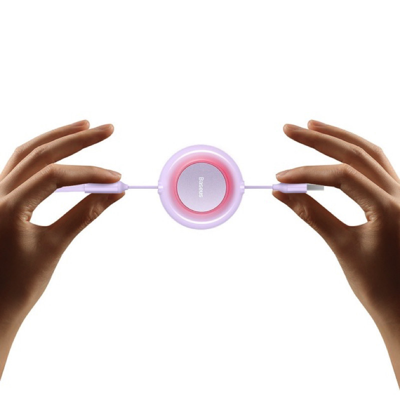 Кабель Baseus Bright Mirror 2 Series Retractable 3-in-1 Fast Charging  Data Cable USB to M+L+C 3.5A 1.1m Purple Киев - изображение 8