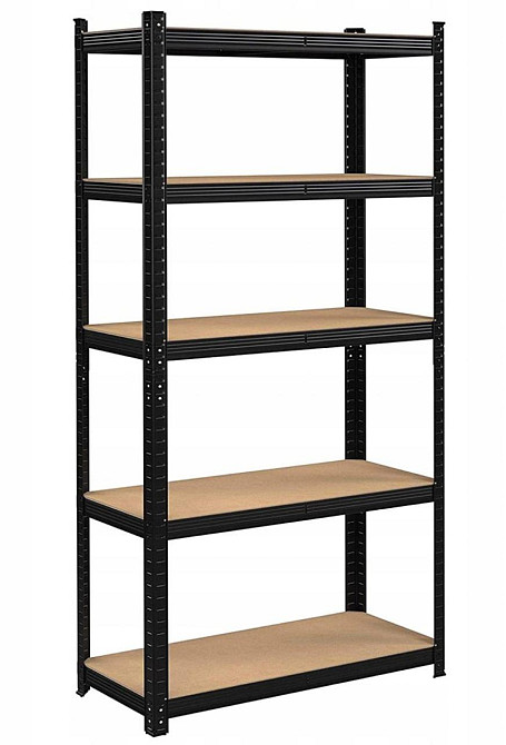 Стеллаж металлический 180x90x30 5 полок (черный) Киев - изображение 4
