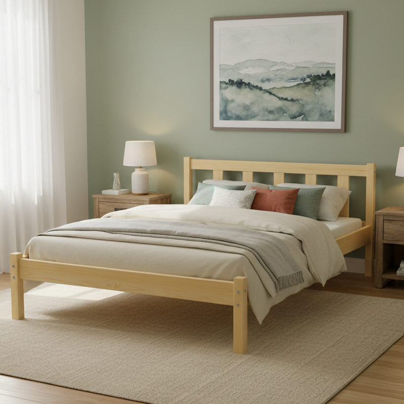 Односпальная деревянная кровать Mebigrand MG02 Прозрачный лак 160х200 см (MBG-21882) Днепр - изображение 3