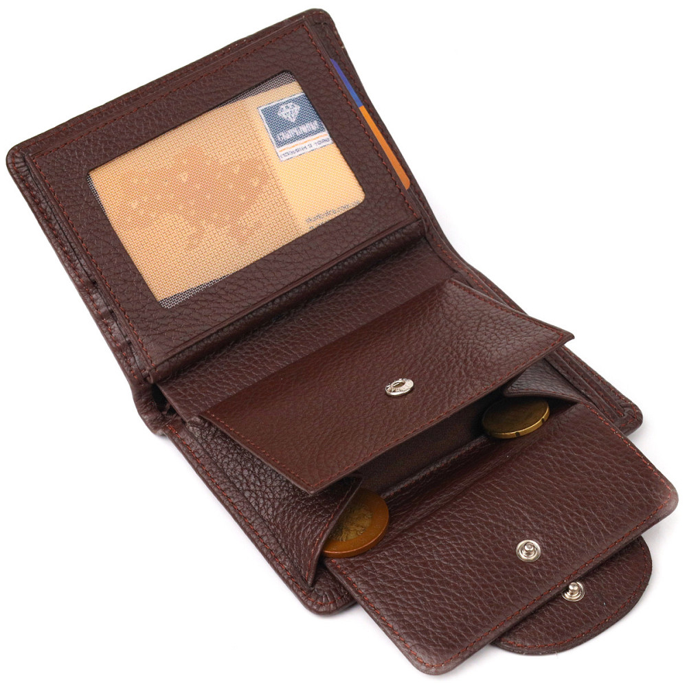 Женский вертикальный кошелек из натуральной кожи CANPELLINI 21679 Коричневый Киев - изображение 7