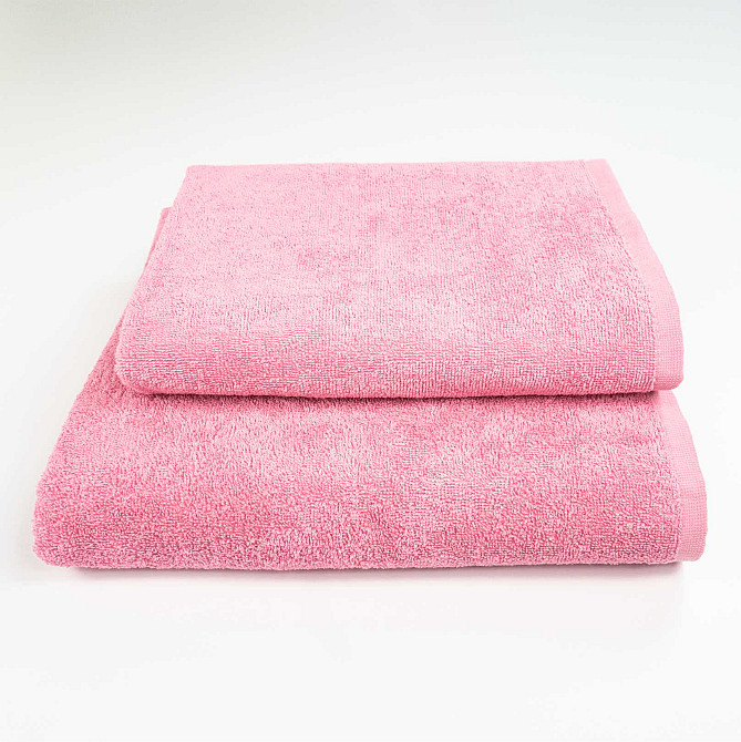 Набір махрових рушників 2шт GM Textile 50х90см, 70х140см 400г/м2 (Рожевий) Суми - фото 1