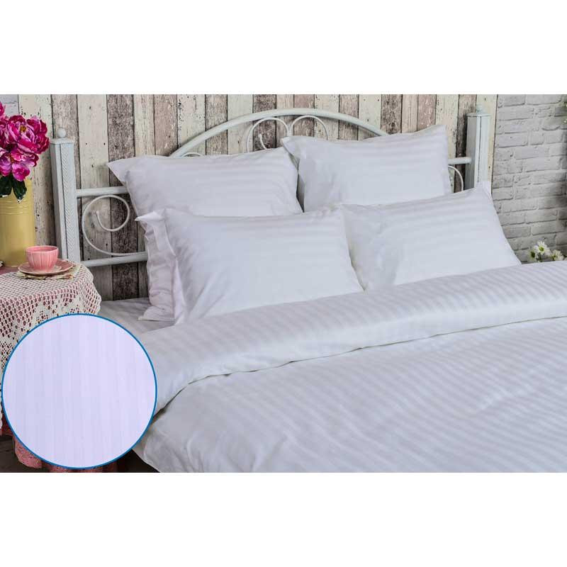 Комплект постільної білизни сатин страйп Двоспальний, Розмір наволочки 70*70 Київ - фото 1