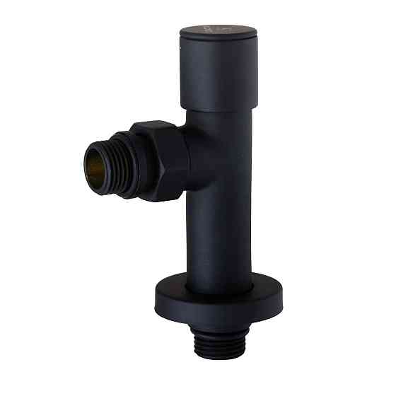 Набір Кран вентильний кутовий з американкою SOLOMON LUX 1/2″  7777  (2шт.) BLACK   (1уп) Тернопіль