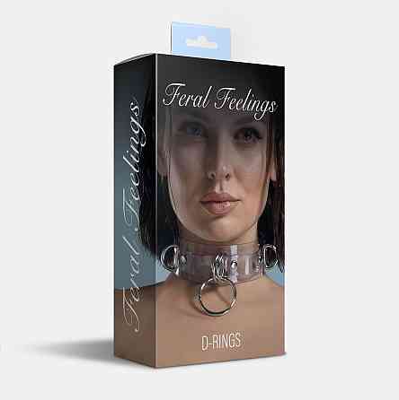 Нашийник для фіксації Feral Feelings - D-Rings Trasparent Sex Aura Київ