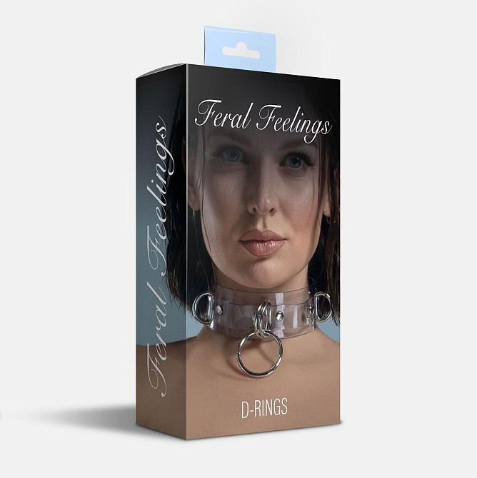 Нашийник для фіксації Feral Feelings - D-Rings Trasparent Sex Aura Київ - фото 2