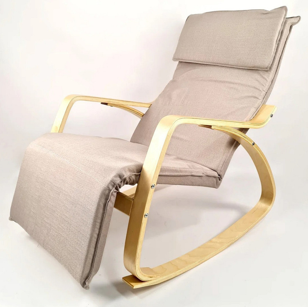 Крісло гойдалка з підставкою для ніг Avko ARC003 Natural Beige Київ - фото 3