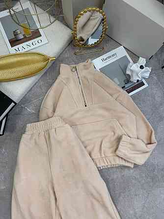 Женский теплый прогулочный костюм двойка из двухстороннего флиса Бежевый, 48/52 Одесса