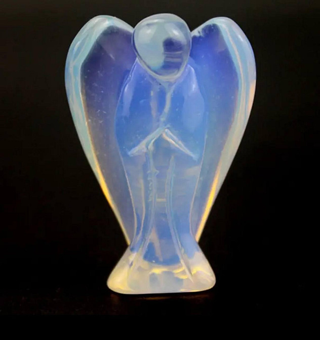 Мини-фигурка хрустального ангела из натурального камня опал 25*18 мм Киев - изображение 1