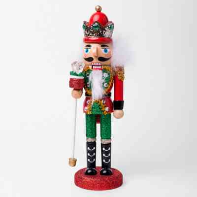 Новогодняя фигурка Novogod`ko Щелкунчик 25 см Дерево Красно-зеленый (974681) Винница