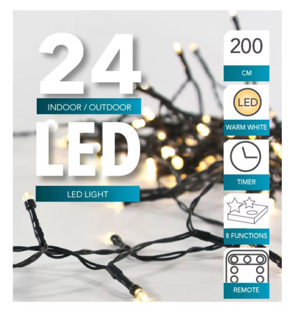 Гірлянда 24 LED 200см на батарейках (Б клас) Луцьк
