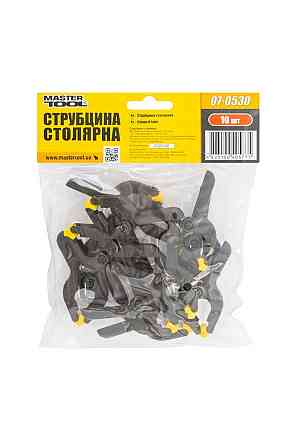 Струбцина столярна MASTERTOOL A-Type пружинна 60 мм захват 30 мм набір 10 шт 07-0530 Коломыя