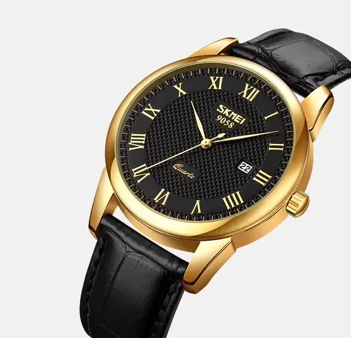 Чоловічий наручний годинник Skmei 9058 Чорний з золотим Вінниця - фото 3