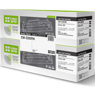 Картридж ColorWay CANON 051 LBP162/MF269/MF267/MF264 DUAL PACK 2x1,7K (CW-C051FM) Винница - изображение 1