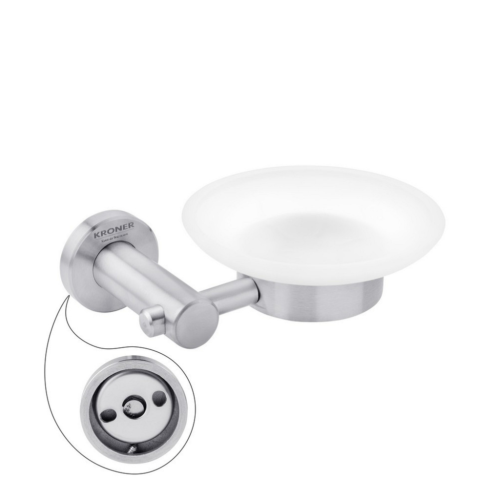 Мильниця для ванни Kroner KRP Edelstahl Klassisch - ESG3702 сатин/білий Київ - фото 4