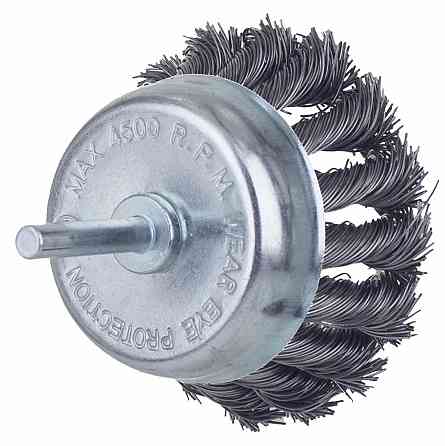 Щетка проволочная чашевидная Ø75мм хвостовик Ø6мм (стальная витая) SIGMA (9028071) Ровно