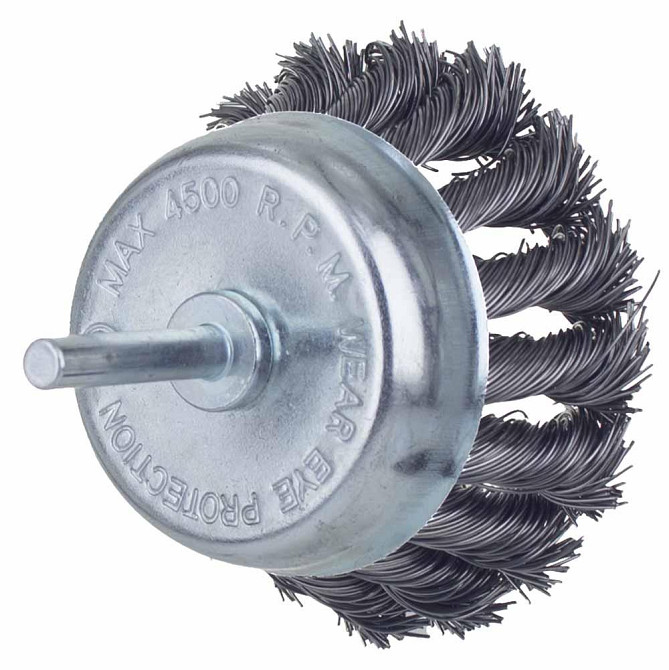 Щетка проволочная чашевидная Ø75мм хвостовик Ø6мм (стальная витая) SIGMA (9028071) Ровно - изображение 4