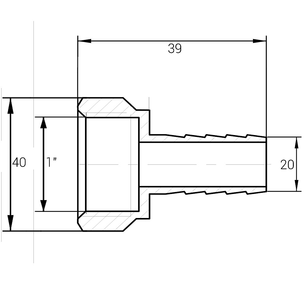 Штуцер 1″В 20мм нікельований NU5J1S OPTIMUM Тернополь - изображение 3