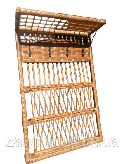 Вешалка плетеная для прихожей кофейная Киев - изображение 1