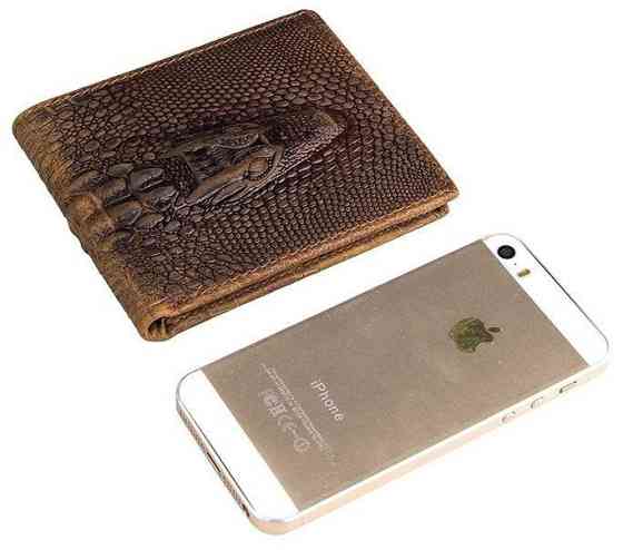 Кошелек мужской фактура кожи под крокодила Коричневый (Vintage) Киев