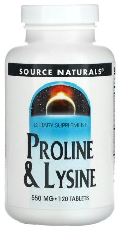 Лизин Пролин 550 мг Source Naturals L-Proline L-Lysine 120 таб Киев