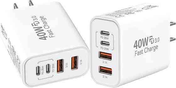 Адаптер живлення 2 в 1 Type C2 + USB2 40W Луцьк