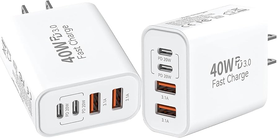 Адаптер живлення 2 в 1 Type C2 + USB2 40W Луцьк - фото 4