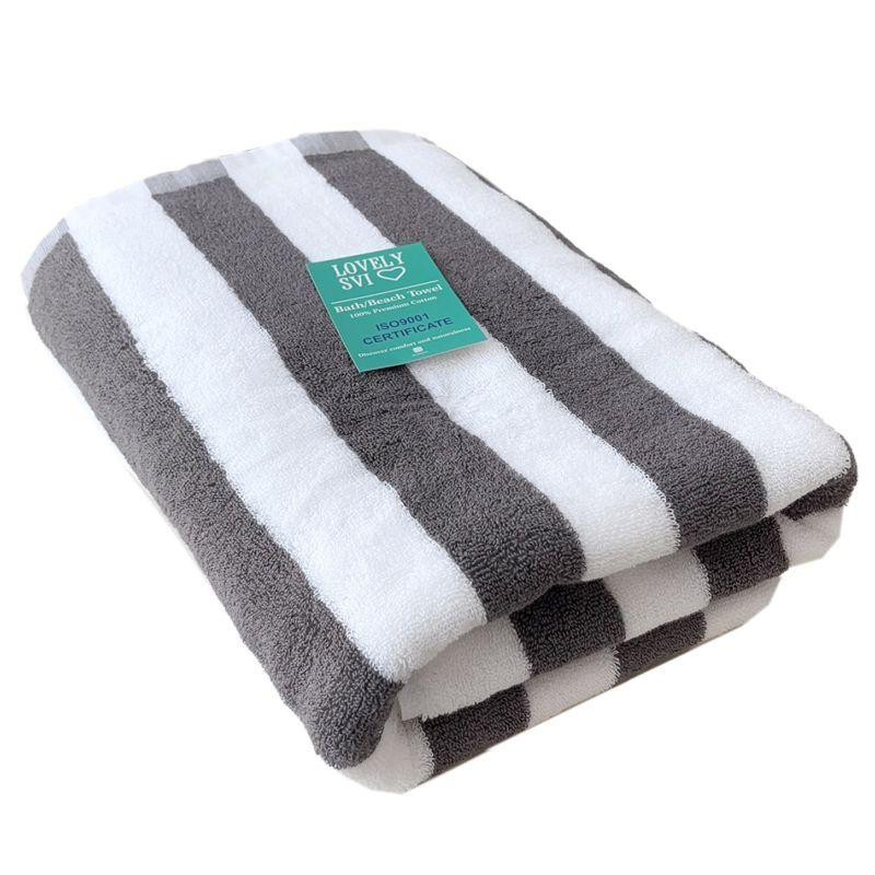 Рушник бавовна махра  Lovely Svi для пляжа, басейна, ванної, отелей, SPA, саун, XL (75 x150 см) Біло - сірий Київ - фото 1