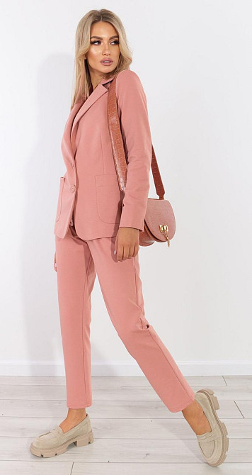 Трикотажний брючний костюм із піджаком Київ - фото 4