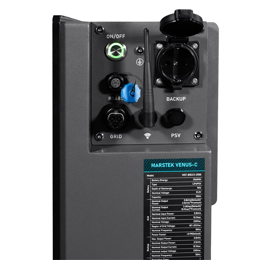 Система резервного питания (инвертор и батарея) «все-в-одном» Marstek Venus C 2.5 кВт 2.56 кВт/ч LifePO4 Черный Винница - изображение 7