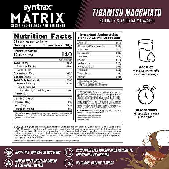Протеин Syntrax Matrix 2.2 kg (Tiramisu Macchiato) Луцк