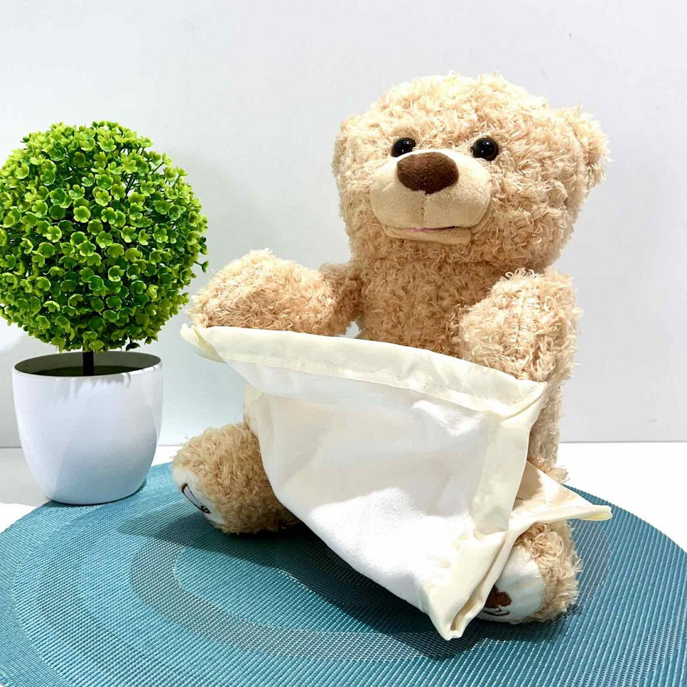 Ведмедик казкар інтерактивний грає в хованки розповідає казки Бежевий (M 5843 I UA) Чернігів - фото 1