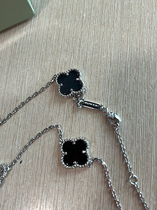 Подвеска Van Cleef  20 элементов  Эмаль под агат, цирконы, белое золото Одесса - изображение 5