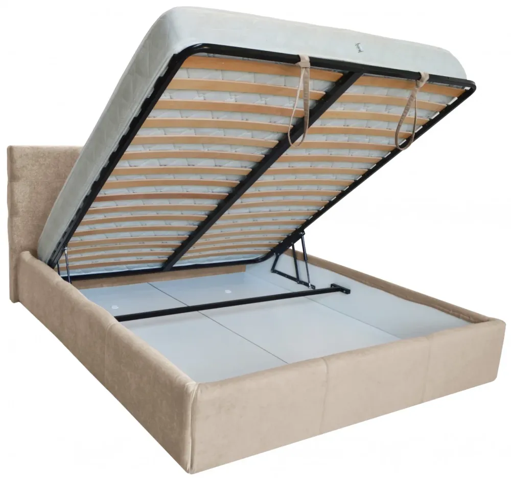 Кровать Manchester Comfort 140 х 190 см Мисти Milk A1 С подъемным механизмом и нишей для белья Бежевый Киев - изображение 3