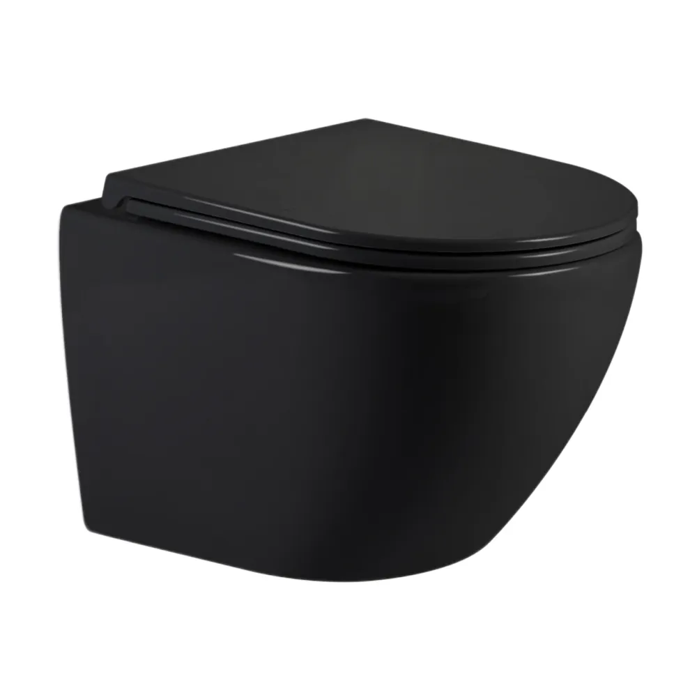Унітаз підвісний Qtap Jay Ultra Quiet 485х360х320 мм, Matt Black, сидінням Slim Duroplast/ Soft-close/ Quick Relase QT07335177MB Київ - фото 16