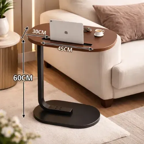 Прикроватный столик с деревянной столешницей и подставкой под планшет 28×45×60 см Коломия