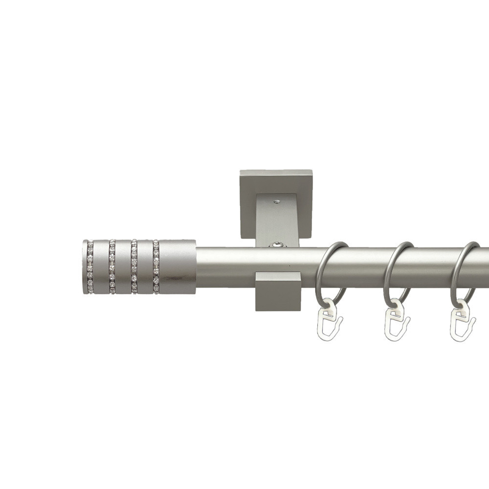 Карниз Orvit Барамелла металевий однорядний техно гладка труба кільце металеве Сатин 25 мм 240 см Львов - изображение 1