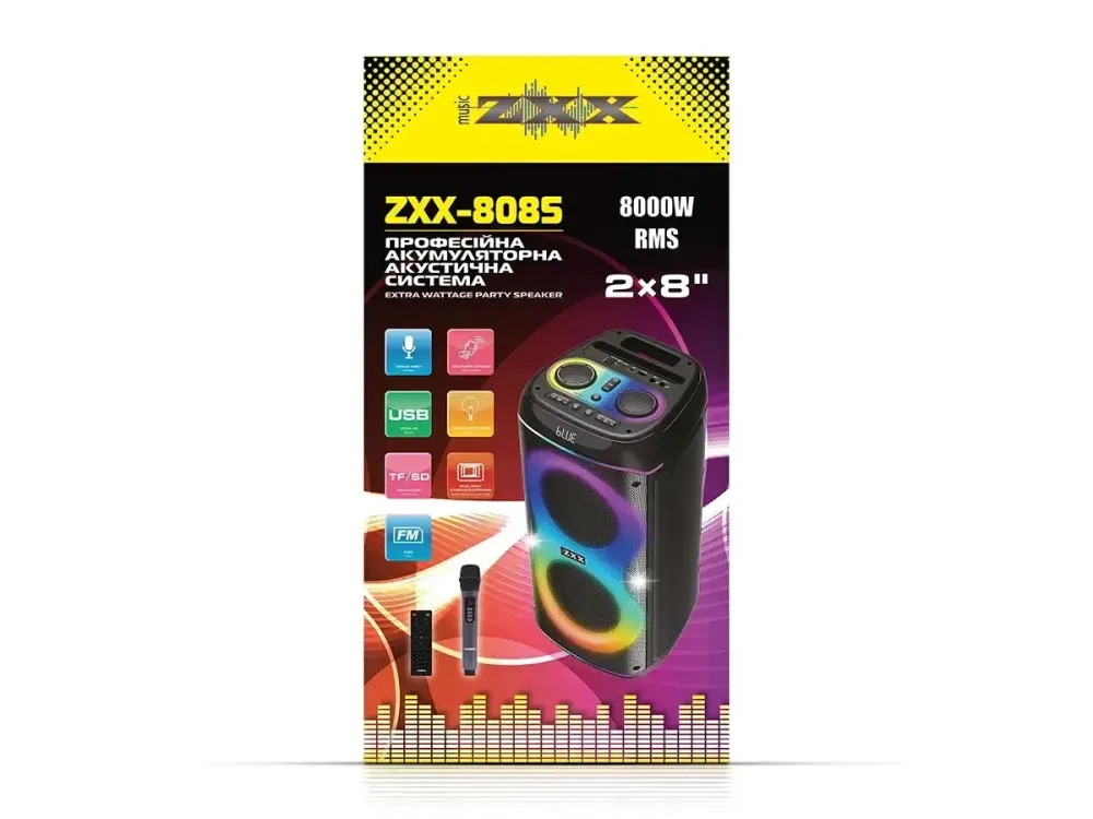 ZXX-8085 Портативная акустическая колонка 80 Вт, 2x8