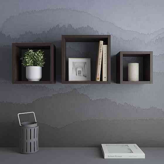 Полки на стену VAYS, комплект квадратных навесных полок из 3шт M-38 Львов